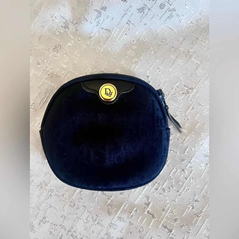 Christian Dior Trotter Canvas Coin Purse Blue